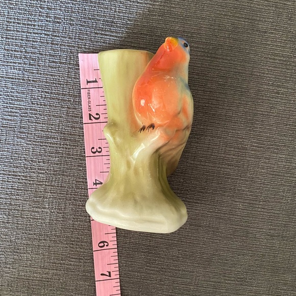 Vintage Bird Bud Vase Red Dime Mark Czech Pottery - Picture 8 of 9